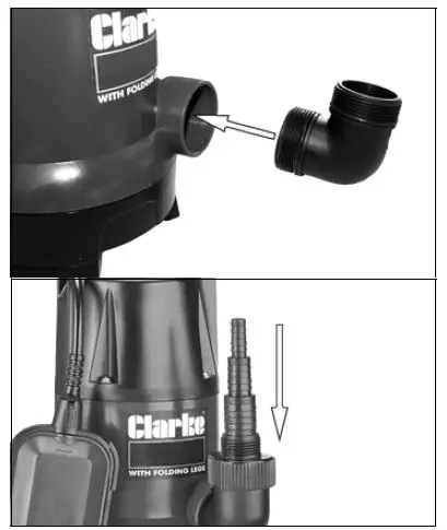 Clarke PSV6A 400w Submersible Pump with Folding Base and Float Switch-FIG2
