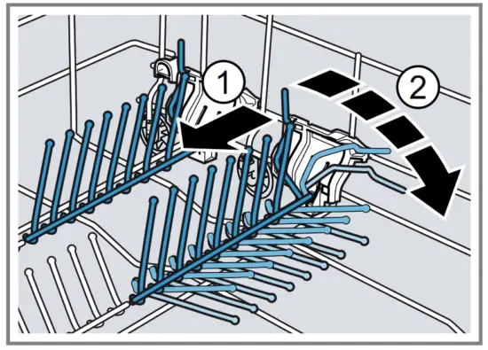 BOSCH SMU6ECW75S Built In Dishwasher - Folding down prongs