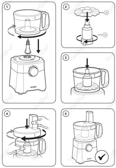 VonShef 2000112 750W Food Processor - Emulsifying