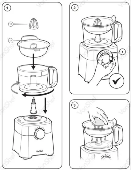 VonShef 2000112 750W Food Processor - OPERATION 3