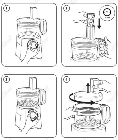 VonShef 2000112 750W Food Processor - OPERATION