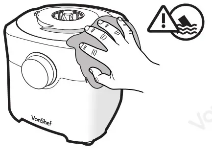 VonShef 2000112 750W Food Processor - Wipe