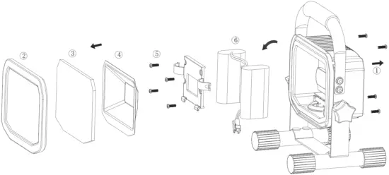 Luceco LSWR7BR 01 Rechargeable LED USB Site Light 750lm - Battery Monitor
