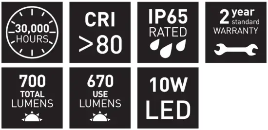 Luceco LSWR7BR 01 Rechargeable LED USB Site Light 750lm - Fig