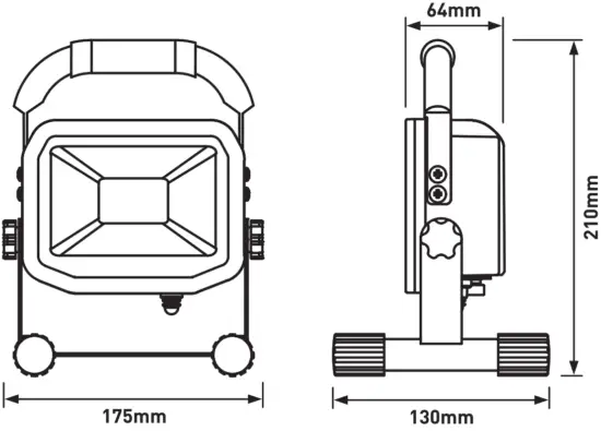 Luceco LSWR7BR 01 Rechargeable LED USB Site Light 750lm - Installation