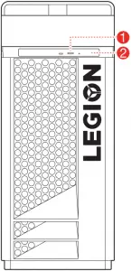 Front and top view of the computer 1