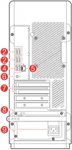 Rear view of the computer - T730-28ICO
