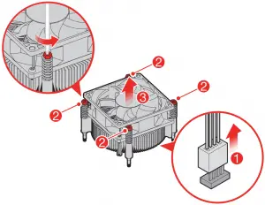 Replacing the heat sink and fan assembly - Type 1
