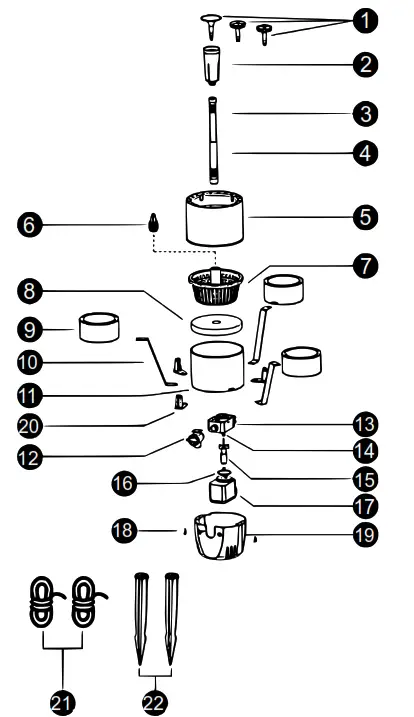 wiltec CSP 250 Floating Pond Skimmer Surface Fountain Pump - fig 2