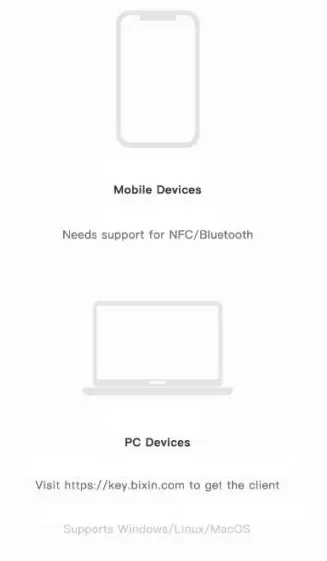 Bixin BIXA KEY1 Device Personal Wallet Apps - app1