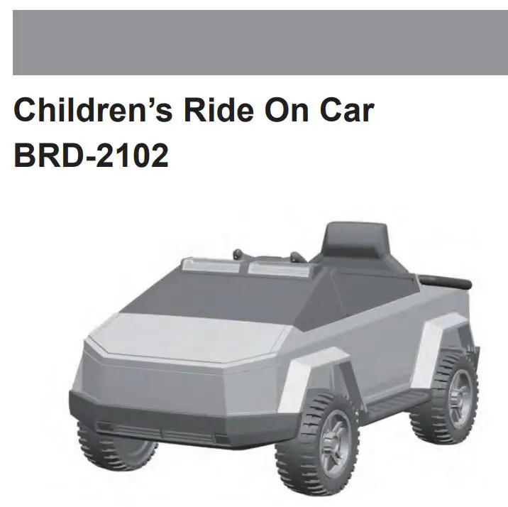 Pinghu City Jujun Vehicle BRD-2102 Childrens Ride On Car Instruction Manual