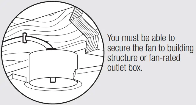 Hunter 51856 Crestfield 52 Inch Ceiling Fan with 3 LED Lights - outlet box
