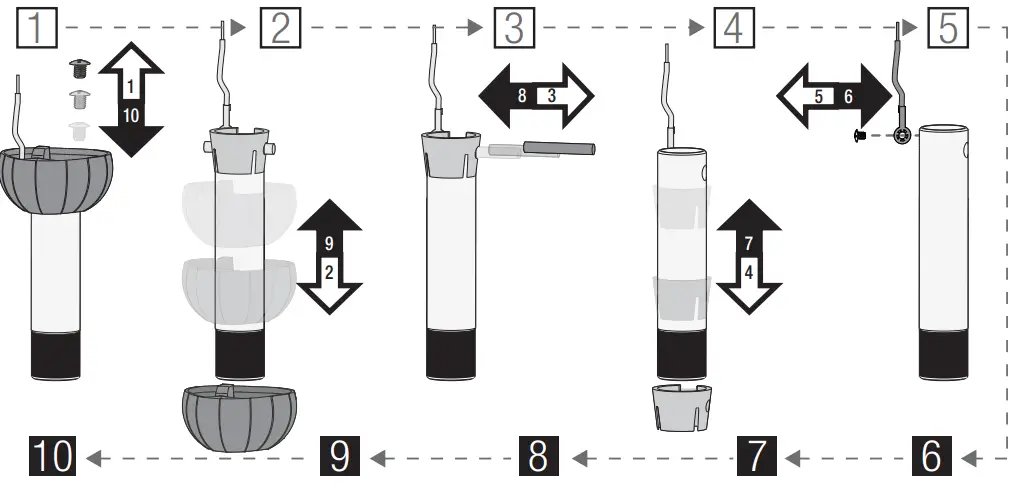 Hunter 51856 Crestfield 52 Inch Ceiling Fan with 3 LED Lights - reassemble with new downrod
