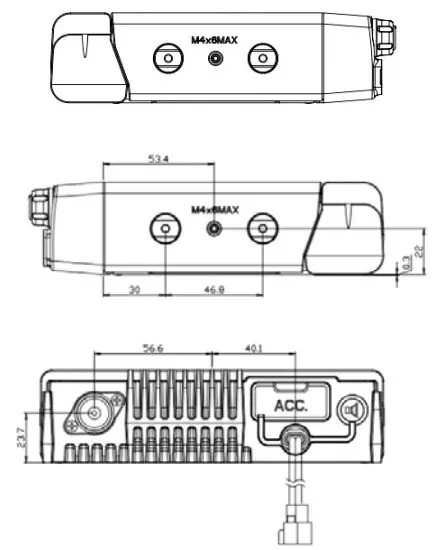 maxon MDM Series MDM4000 DMR Tier II TDMA and Analog Mobile Radio - Dimensions and Appearance 2