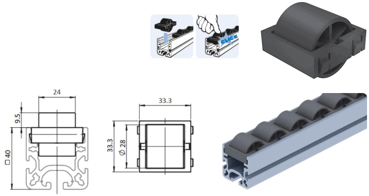 RS PRO 229-9193 Roller Units - 4