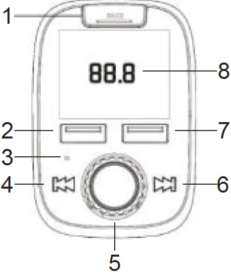 peiying URZ0465-2 Car FM transmitter Bluetooth 01