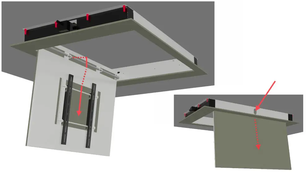 iCONNECT TVL RH Fold Down Ceiling Tv Lift - Lift Installation 4