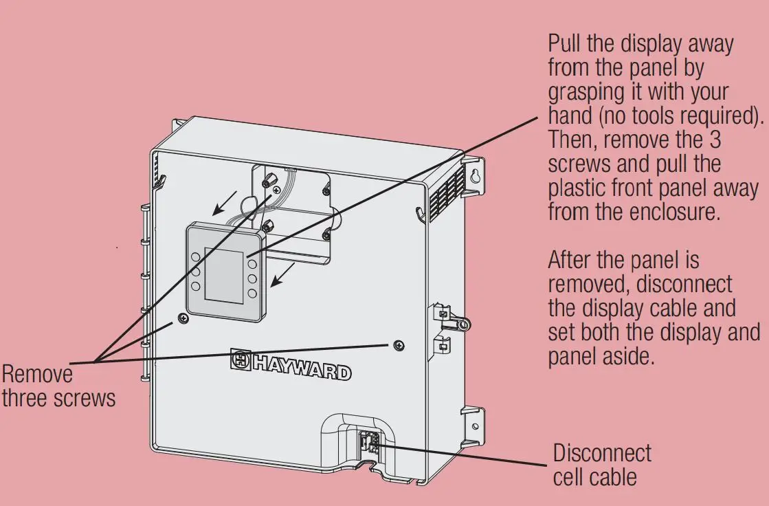 HAYWARD AQR S3 Omni Salt System User Guide - Remove Front Panel