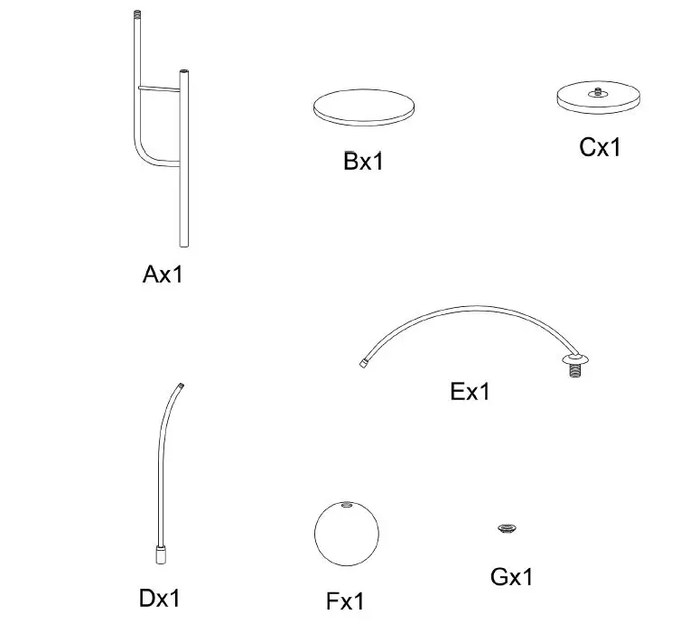 WEHOMZ 85780802100 Modern End Table Arc Floor FIG 3