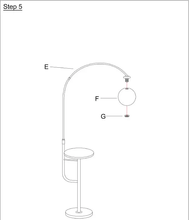 WEHOMZ 85780802100 Modern End Table Arc Floor FIG 8