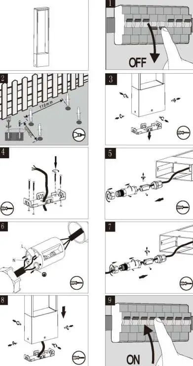 LUCIDE 28857 GOA Bollard Light Outdoor - overview 3