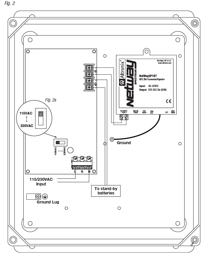 Altronix NetWaySP1BTWP 802.3bt Media Converter Injectors-2