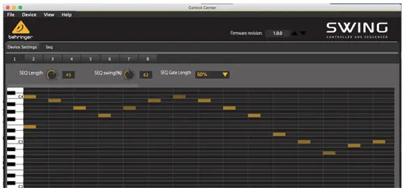 behringer SWING 32 Keys MIDI CV - SWING Control Center2