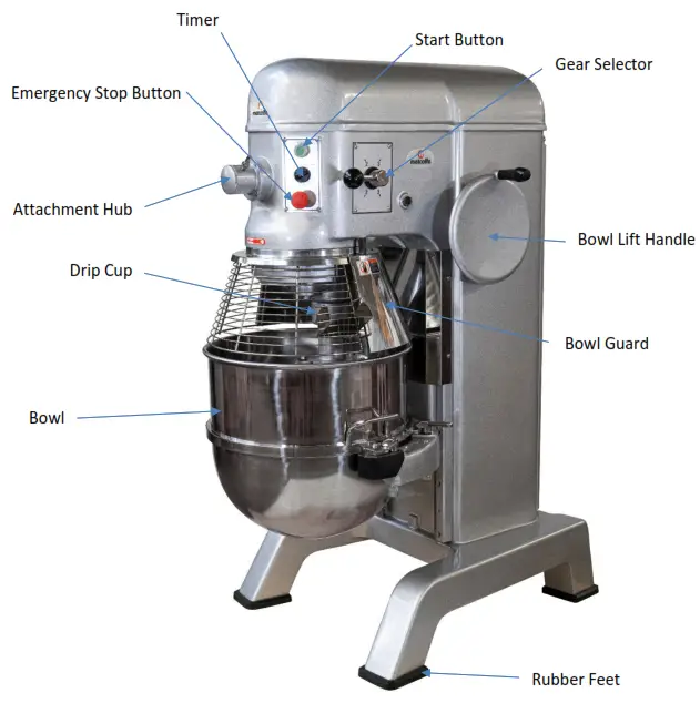 metcalfe MP60 60 Litre Heavy Duty Floor Standing Mixer - 1