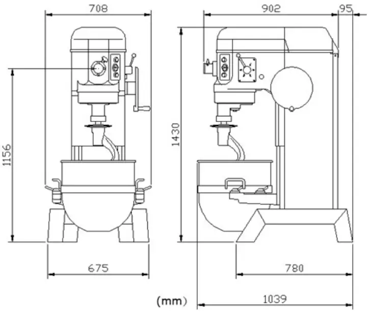metcalfe MP60 60 Litre Heavy Duty Floor Standing Mixer - 2