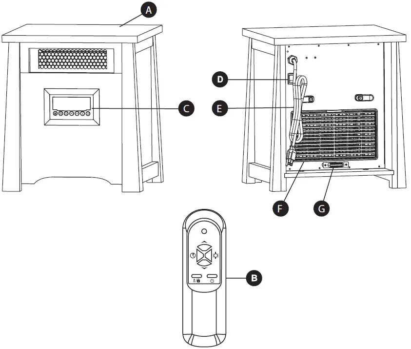 LifeSmart HT1125 6-Element Infrared Heater with Wood Cabinet-1
