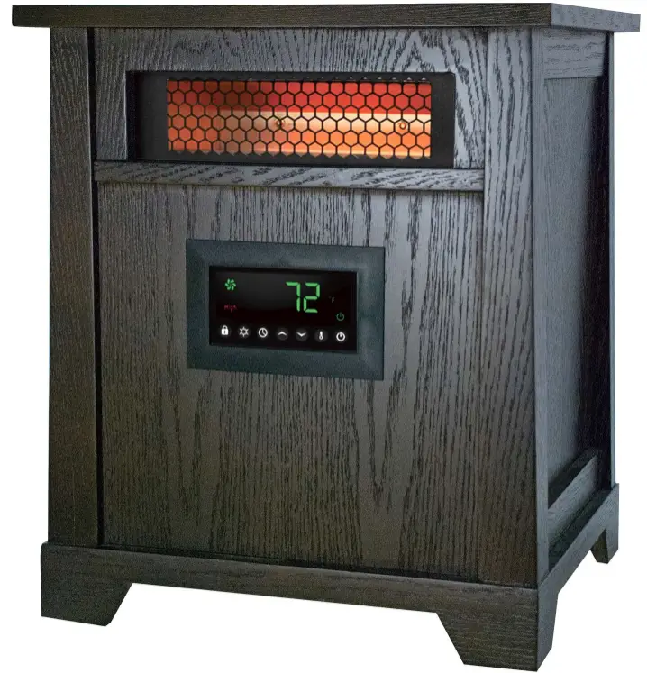 LifeSmart HT1125 6-Element Infrared Heater with Wood Cabinet