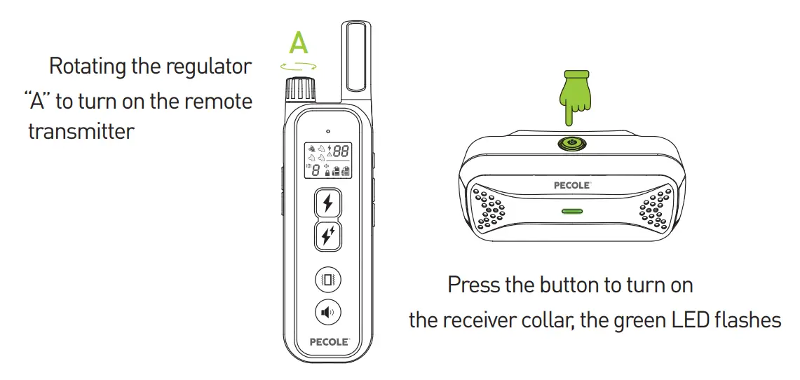 PECOLE ‎ PE-18 Dog Training Collar with Remote-301
