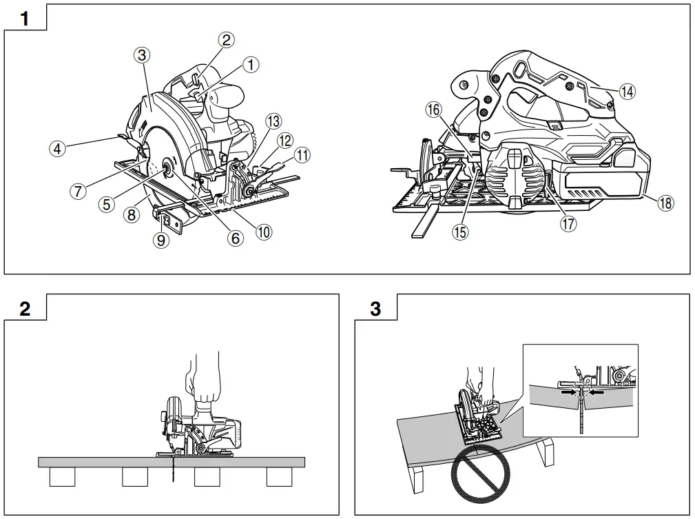 HiKOKI C 3607DA Cordless Circular Saw - Fig 1