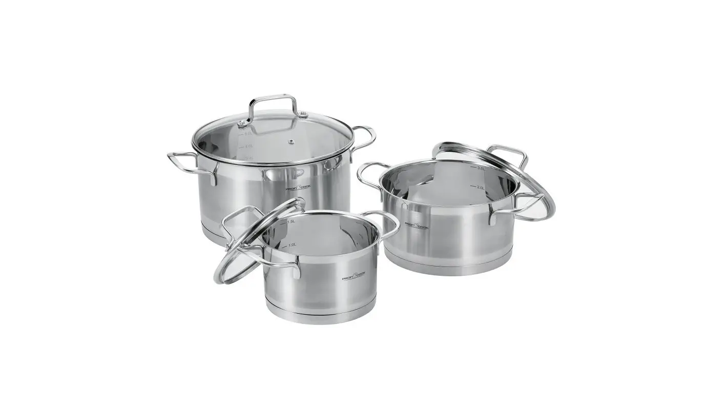 Profi Cook Pc-kts 1223 Stainless Steel 6 Pieces Saucepan Set Instruction Manual