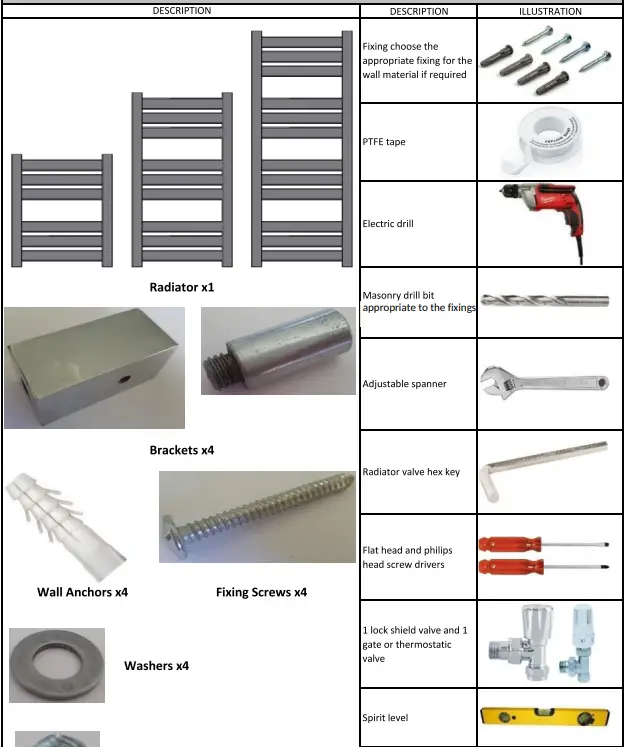 Riva RND-RV5096 Chrome Towel Rail 500mm x 960mm-1