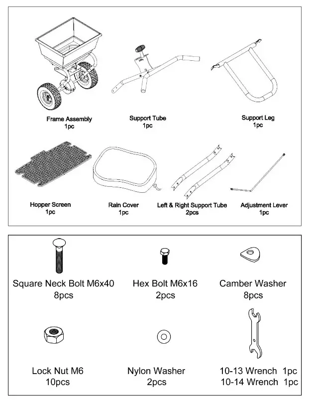 Master Gardner S-90 90 lb. Capacity Broadcast Spreader - 1