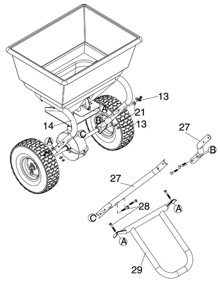 Master Gardner S-90 90 lb. Capacity Broadcast Spreader - 2