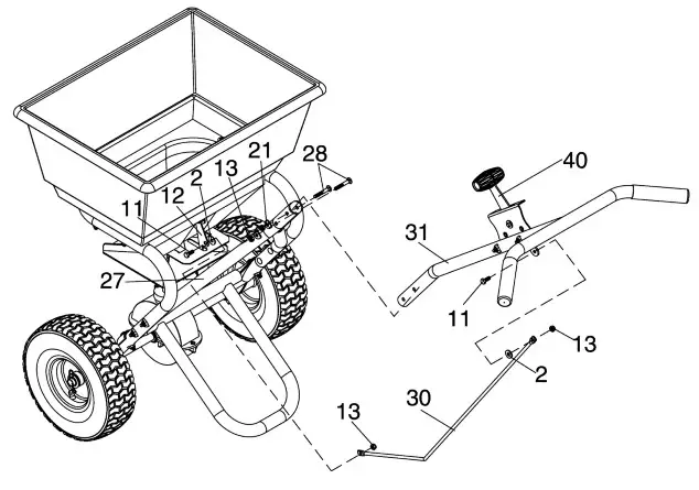 Master Gardner S-90 90 lb. Capacity Broadcast Spreader - 3