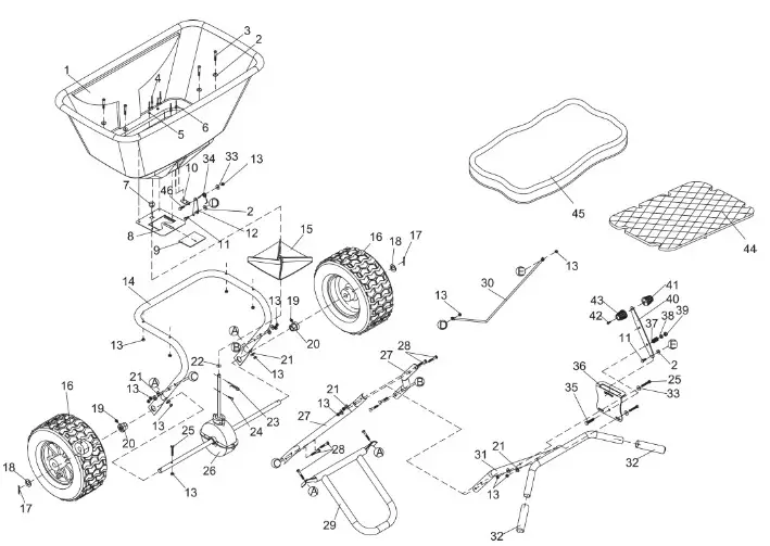Master Gardner S-90 90 lb. Capacity Broadcast Spreader - 6