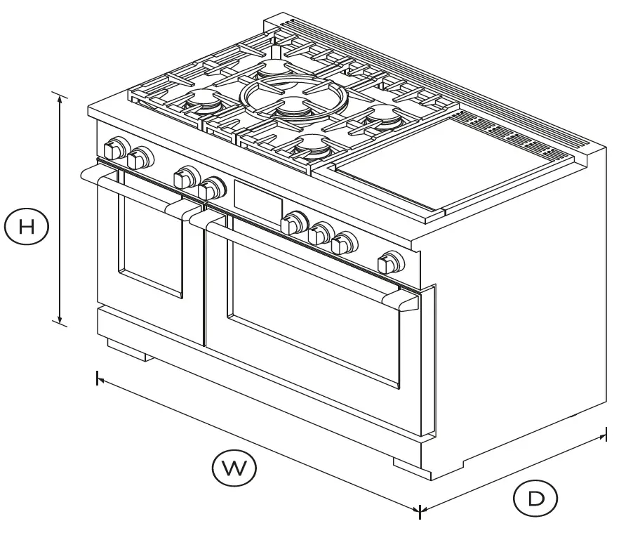 FISHER PAYKEL RDV3-485GD-N 48 Inch 5 Burners Dual Fuel Range 1