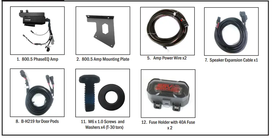 SSV WORKS RZ5 Q5KRC 5 Speaker Plug and Play Kit Kicker - PARTS LIST IMAGES