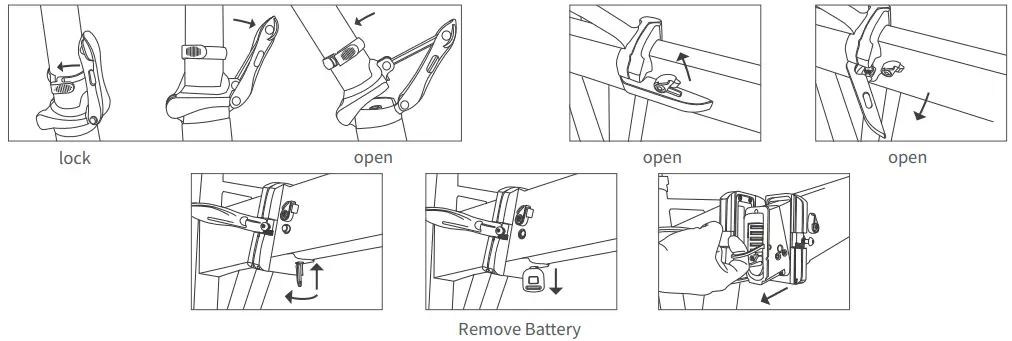 Fiido M3 Electric Bike Foldable Mountain - Remove Battery