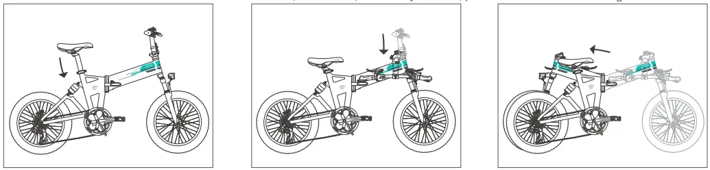 Fiido M3 Electric Bike Foldable Mountain - fold it down
