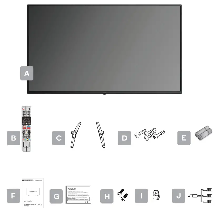 Kogan 58 Smart HD 4K LED TV -part