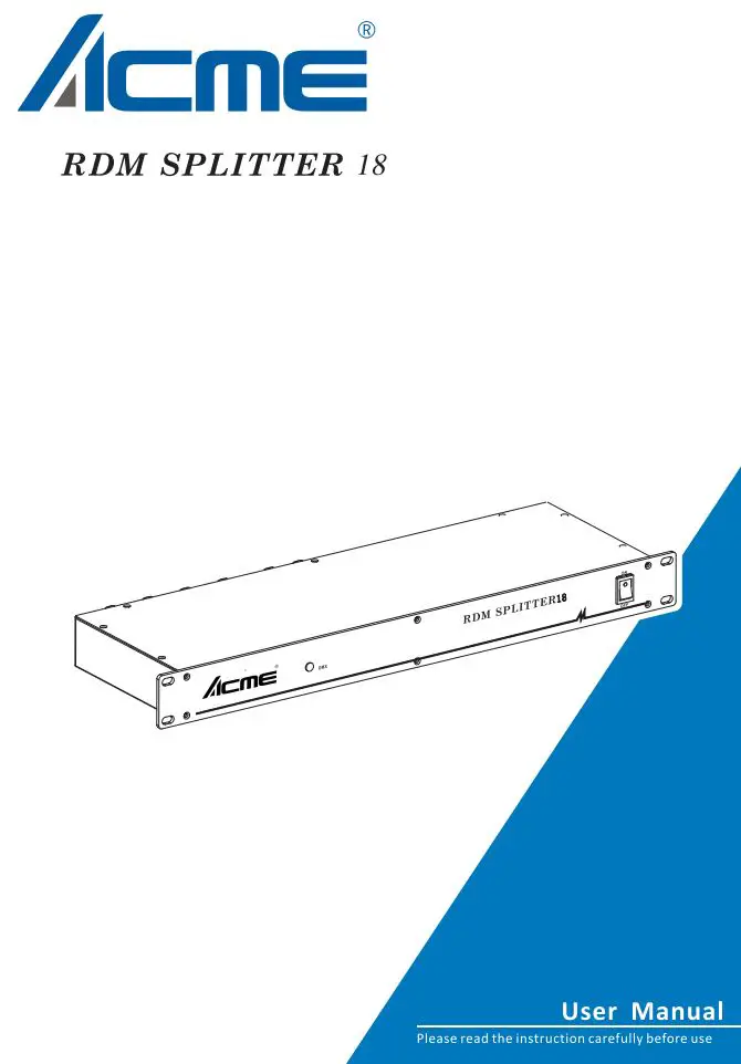 ACME RDM SPLITTER 18 Signal Amplifier User Manual