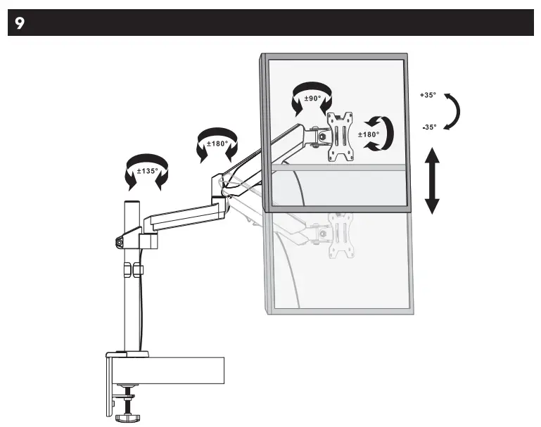 AlzaErgo APW-EGARS05B ErgoArm Tube Monitor Mount - fig 7