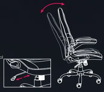 STARSPACE Chair SKY-032 - Operating the tilt