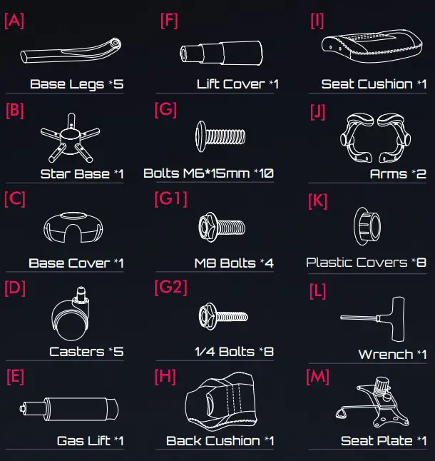 STARSPACE Chair SKY-032 - parts