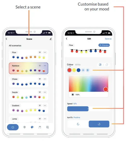 Liquid LEDS 15 Meters Smart Colour String Lights - Select light scene