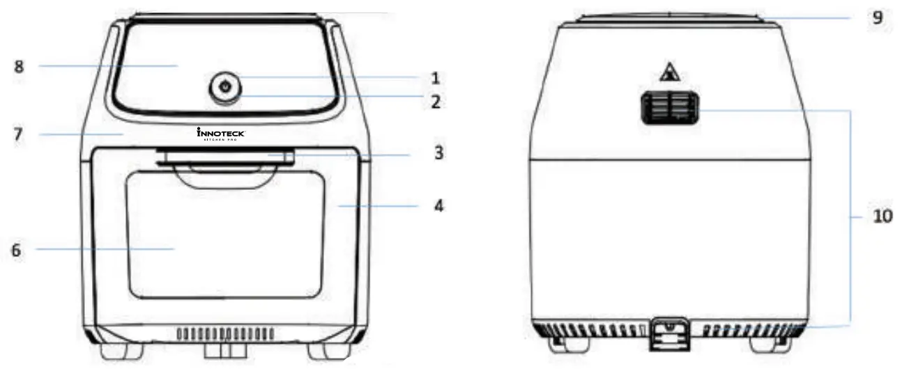 iNNOTECK DS 5257 6 in 1 16 Litre Digital Air Fryer Oven - Main Unit 2